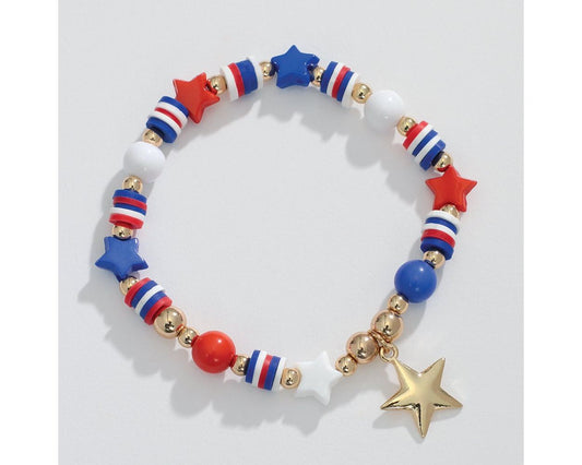 Red White & Blue Star Bracelet