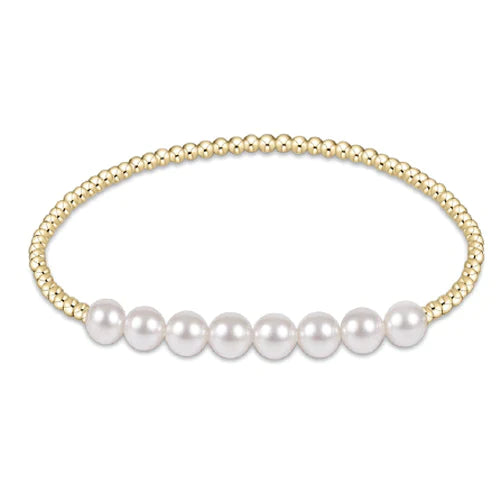 Classic Gold Beaded Bliss 2.5mm Bead Bracelet - 5mm Pearl