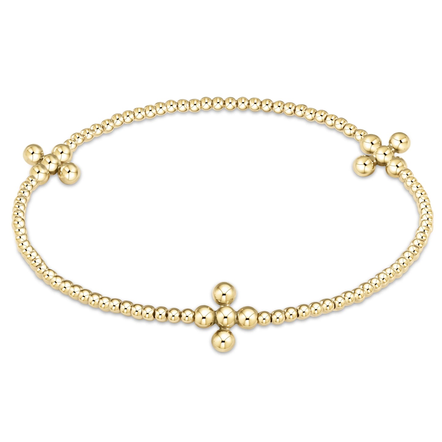 Enewton SIGNATURE CROSS GOLD PATTERN 3MM BEAD BRACELET - GOLD