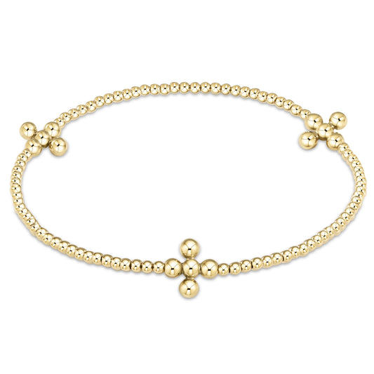 Enewton SIGNATURE CROSS GOLD PATTERN 3MM BEAD BRACELET - GOLD