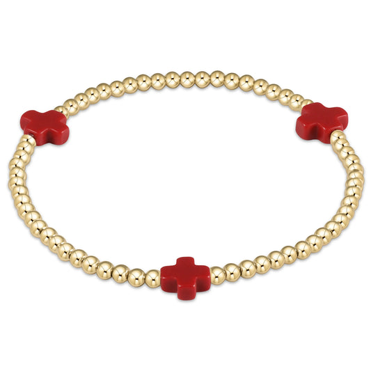 Enewton signature cross gold pattern 3mm bead bracelet