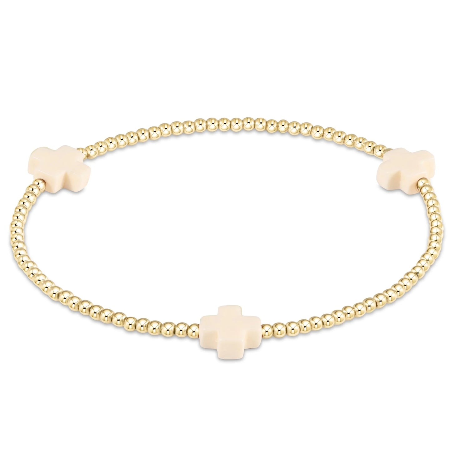 Enewton signature cross gold pattern 3mm bead bracelet