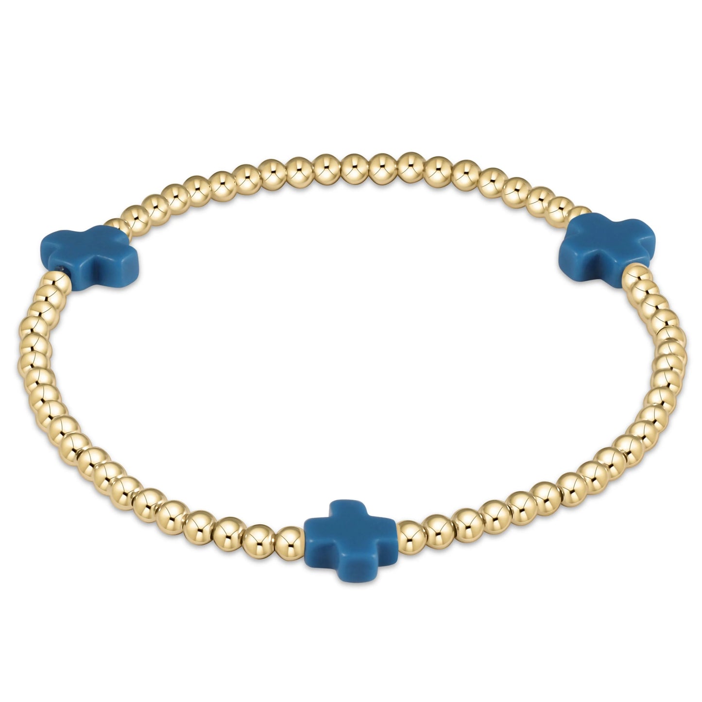 Enewton signature cross gold pattern 3mm bead bracelet