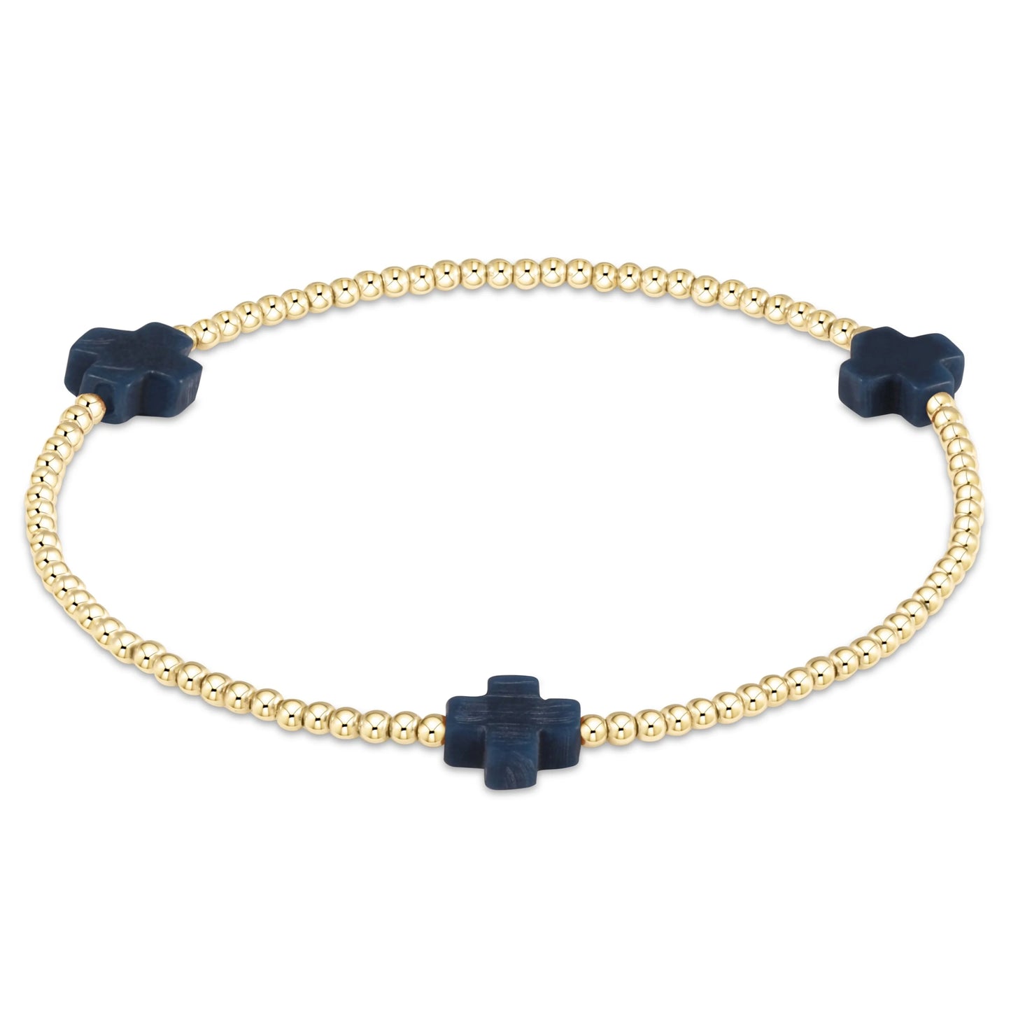 Enewton signature cross gold pattern 3mm bead bracelet