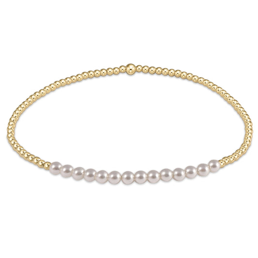 Enewton gold bliss 2mm bead bracelet - pearl