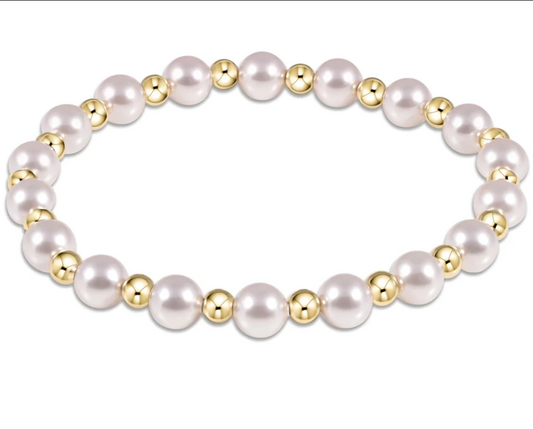 enewton Grateful Pattern 6mm Bead Bracelet - Pearl