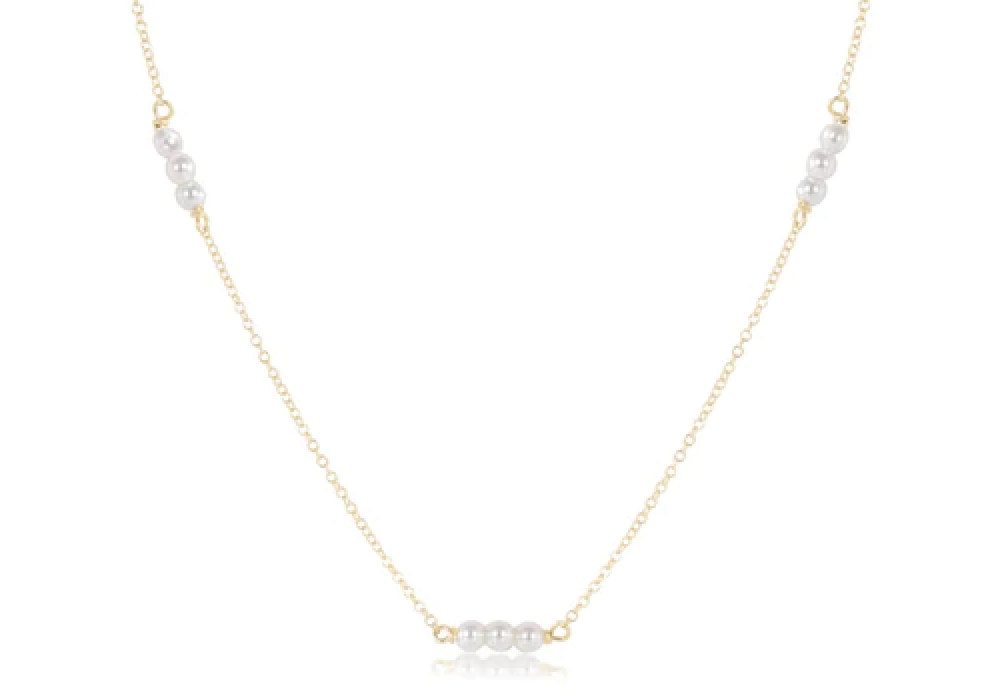 enewton 17" choker joy simplicity chain gold - 3mm pearl