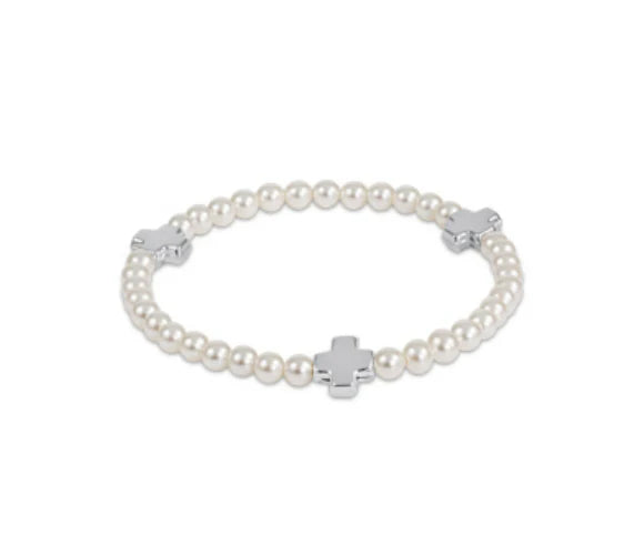 Enewton - Signature Cross Pearl Pattern 4mm Bead Bracelet - Sterling