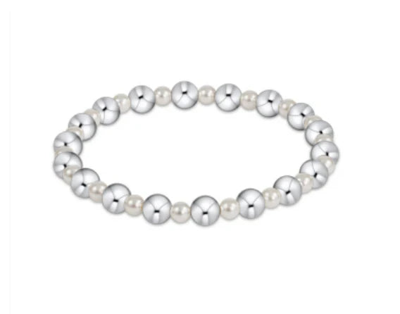 Enewton Classic Grateful Pattern Sterling 6mm Bracelet - Pearl