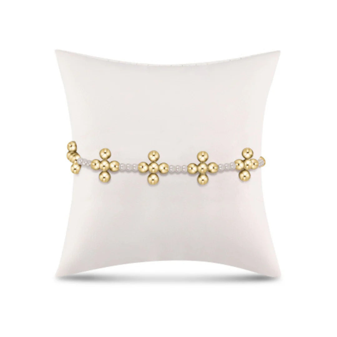 Enewton Signature Cross Gold Sincerity Pattern PEARL 3MM Bead Bracelet CLASSIC BEADED SIGNATURE CROSS 4MM GOLD