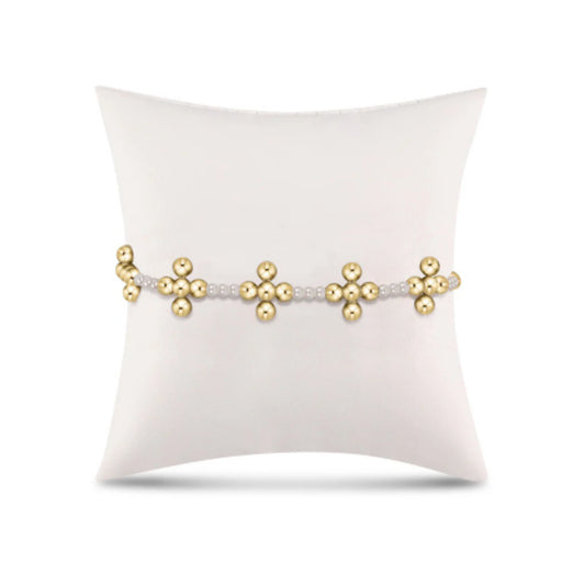 Enewton Signature Cross Gold Sincerity Pattern PEARL 3MM Bead Bracelet CLASSIC BEADED SIGNATURE CROSS 4MM GOLD