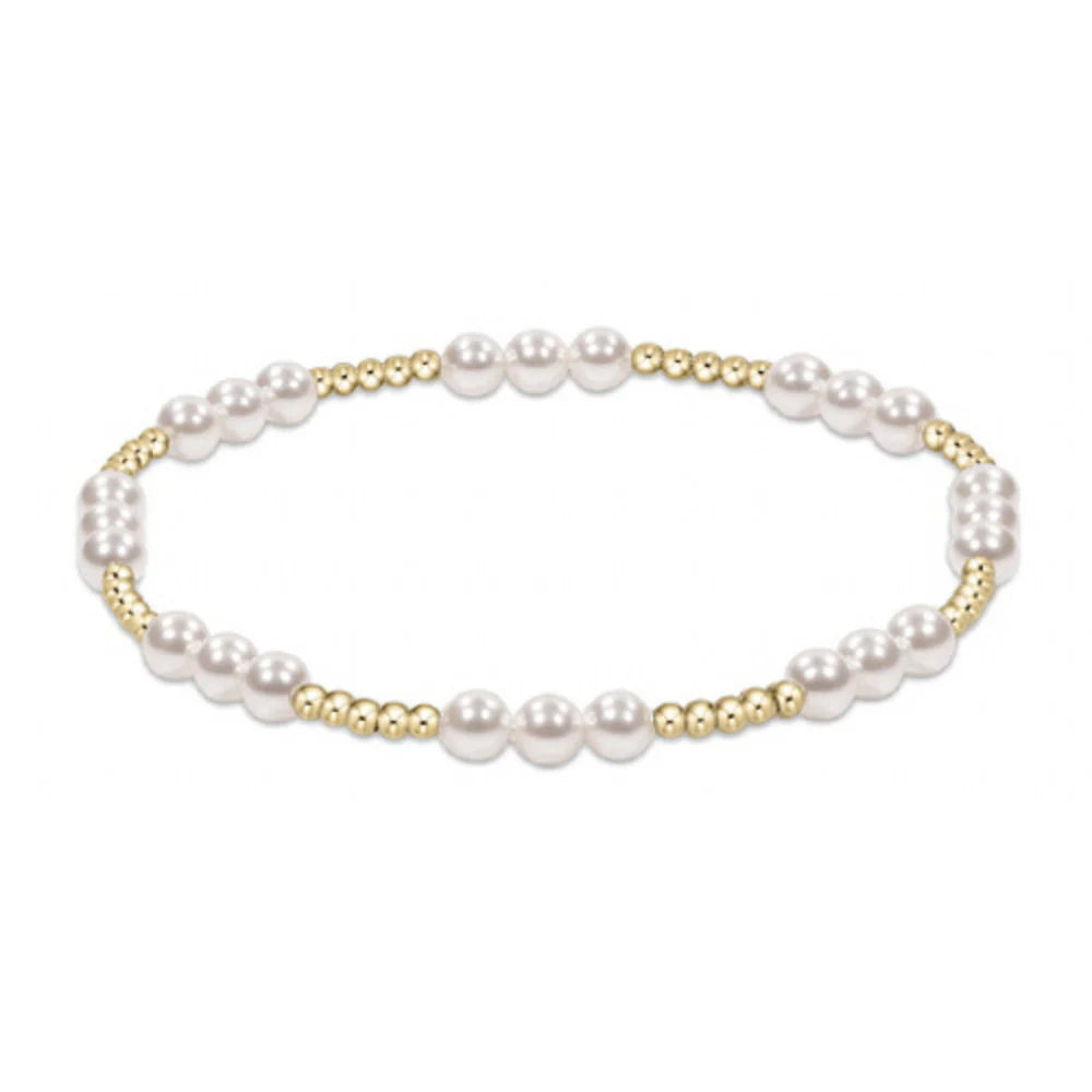 Enewton 6.25" Classic Joy Pattern 4mm Bead Bracelet - Pearl