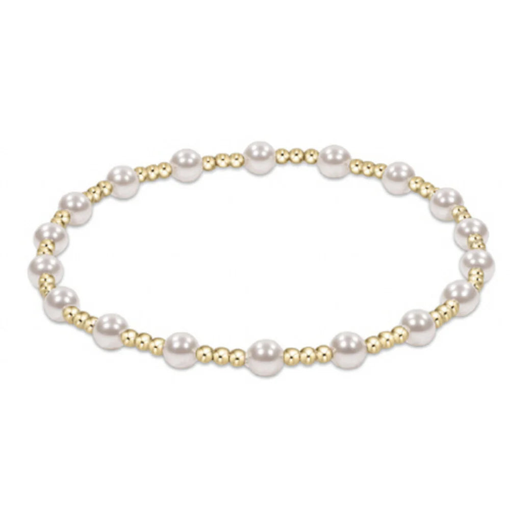 Enewton Dignity Sincerity Pattern 4mm Bead Bracelet - Pearl