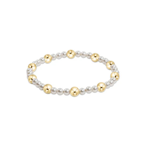 Enewton Pearl Sincerity Pattern 4mm Bead Bracelet - 6mm Gold