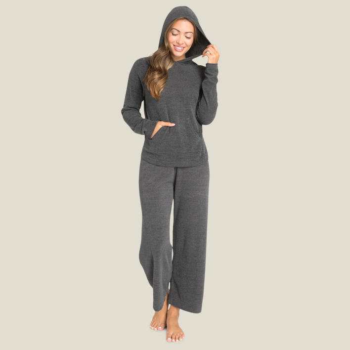 Barefoot Dreams CozyChic Ultra Lite Pullover Hoodie- Carbon