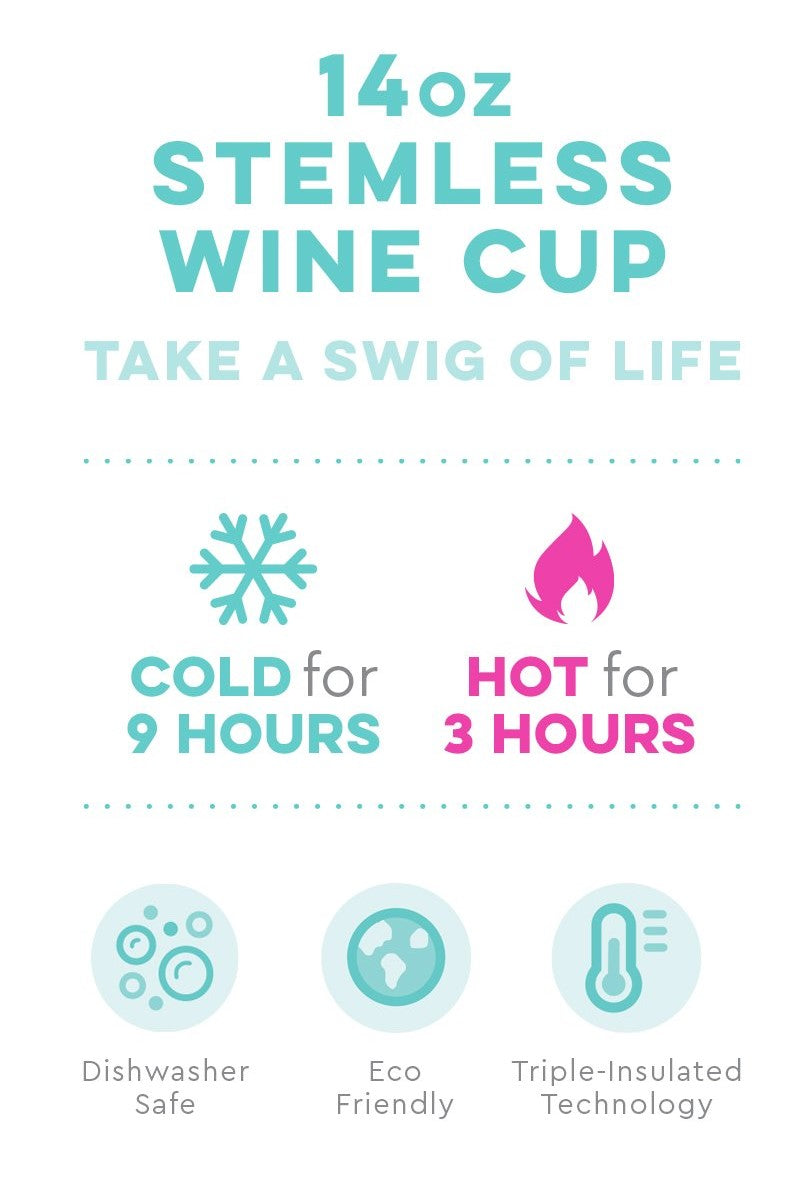 Swig Stemless Wine Cup, Color Swirl